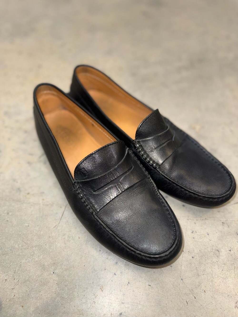 Tod's Gommino Black Leather Penny Driving Loafers